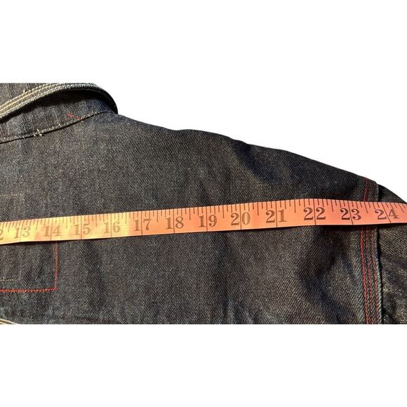 Vtg 90s Y2k Platinum Fubu Muhammad Ali Oversized Denim Jacket Sz L Hip Hop FLAWS - Picture 6 of 15